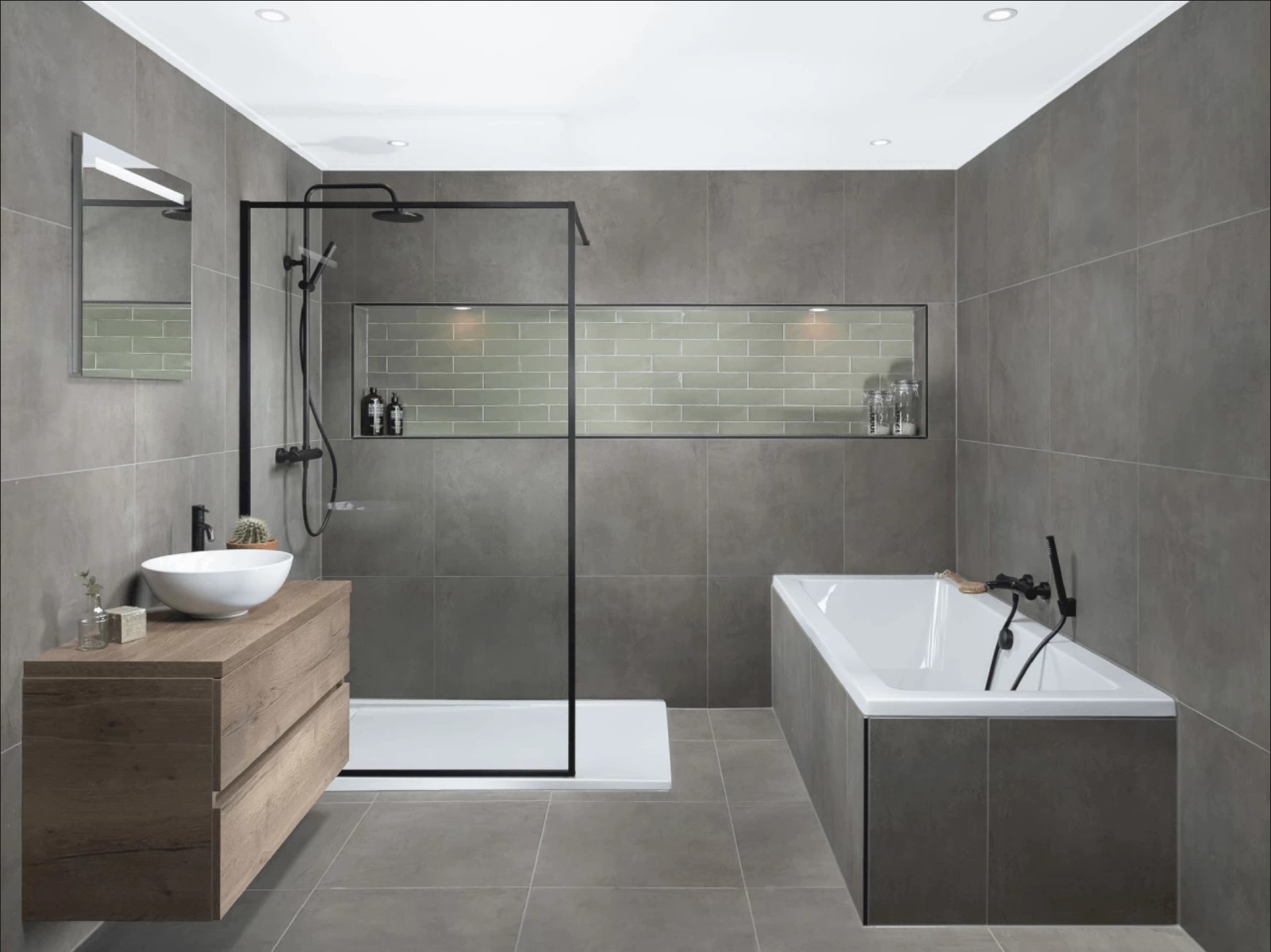 Moderne badkamer als voorbeeld van sanitair en installatiewerk