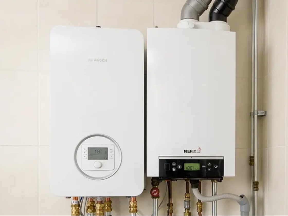 Warmtepompinstallatie bij woning als voorbeeld van cv en klimaatoplossing