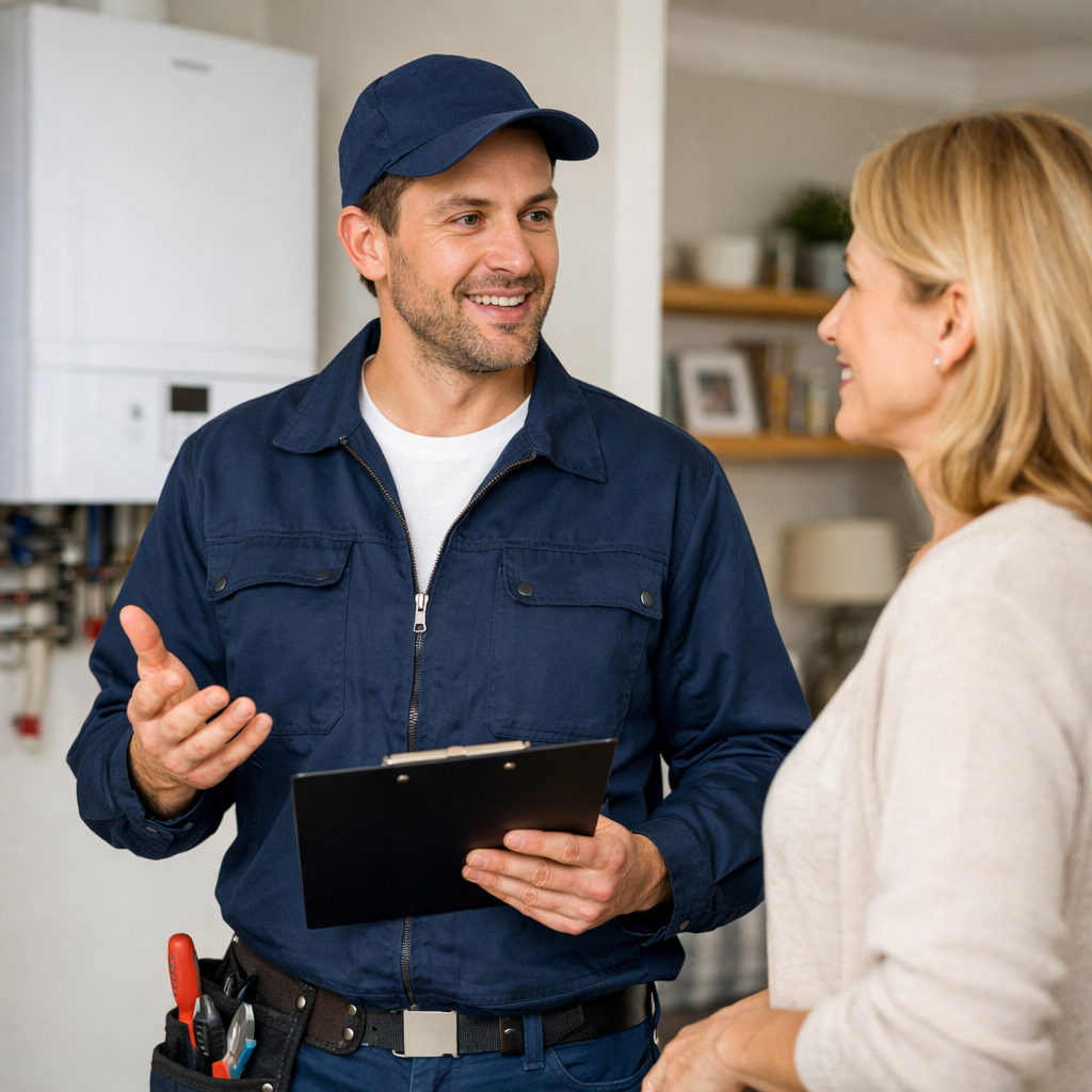 Installateur werkt zorgvuldig aan een technische opname in een woning